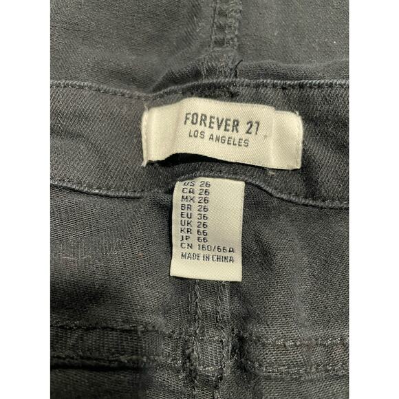 Forever 21 Women's Size 26 Skinny Denim Overalls Black - Picture 9 of 12